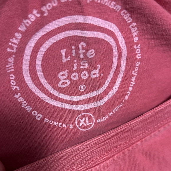 Life is Good 'Full House' Beach Hut Long Sleeve Tee - Dusty Rose - Picture 3 of 3